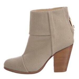 RAG & BONE Newbury Brown Canvas Ankle Boot Size 39